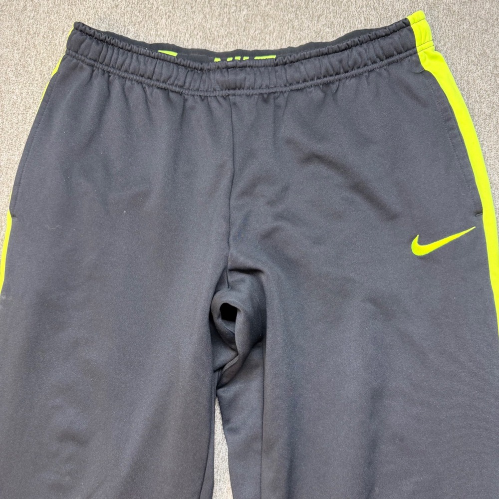 Nike Therma-FIT Mens XXL Grey Volt Yellow Stripe Training Pants 646676-011